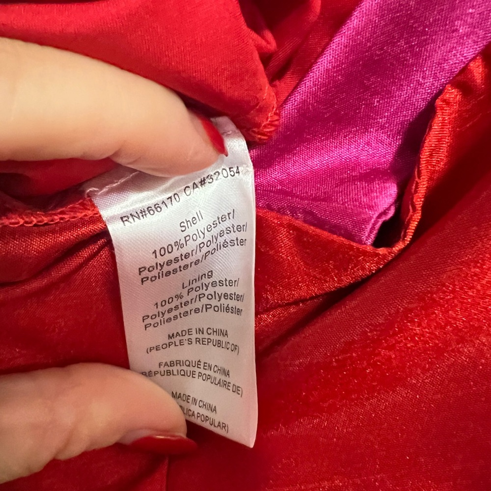 HUTCH Wide-Leg Jumpsuit Bow Straps Red & Fuchsia Bustier Top Anthropologie - Picture 12 of 13